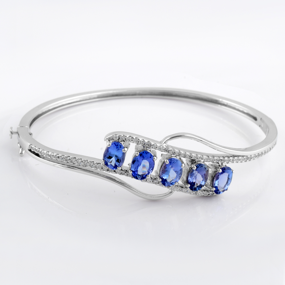 Silver Gemstone Cuff