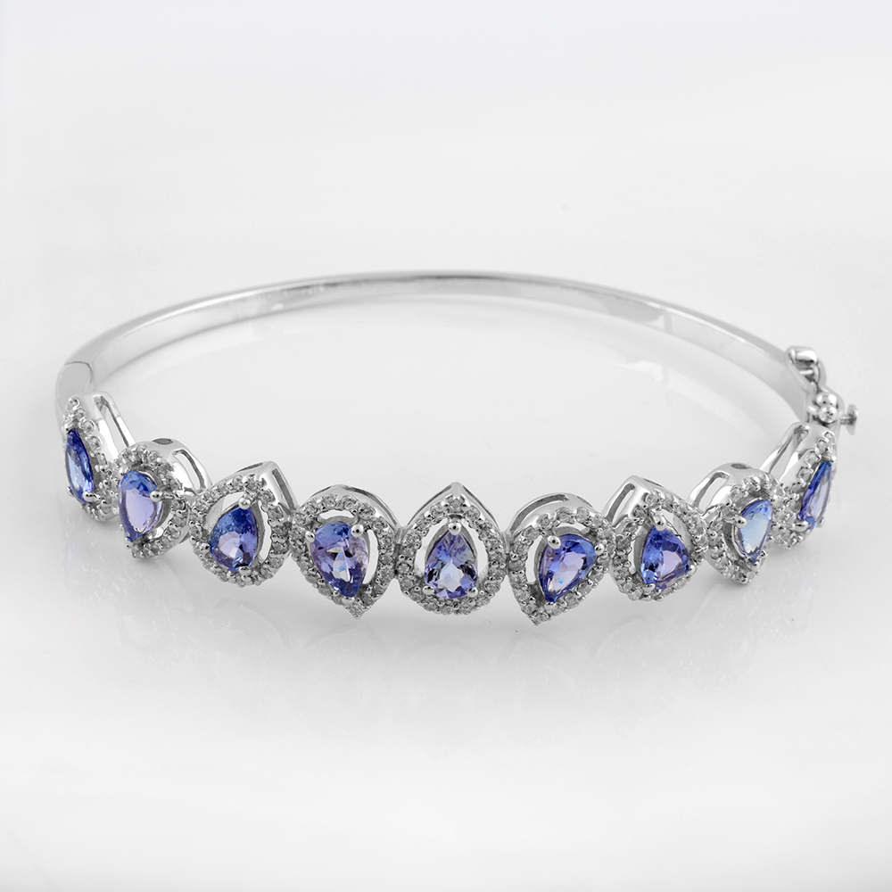 Trendy Gemstone Silver Cuff
