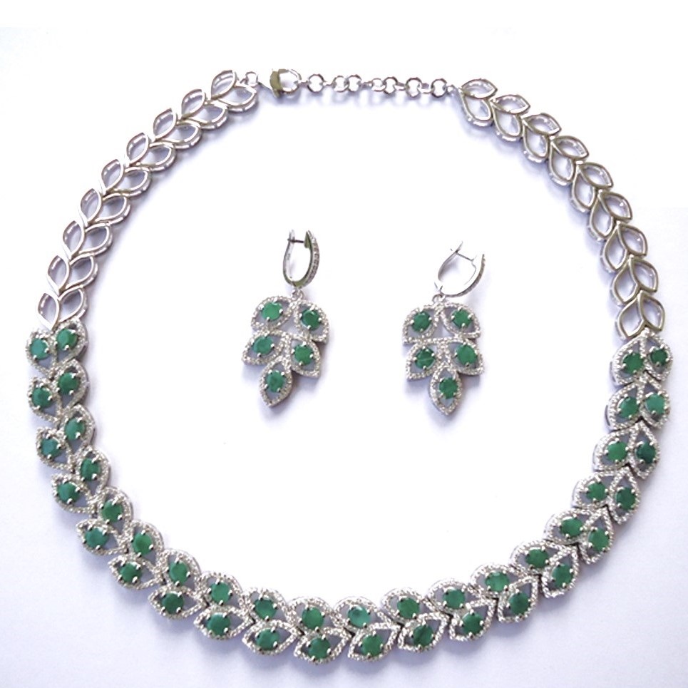 Beautiful Party Wear Gemstone Silver Necklace