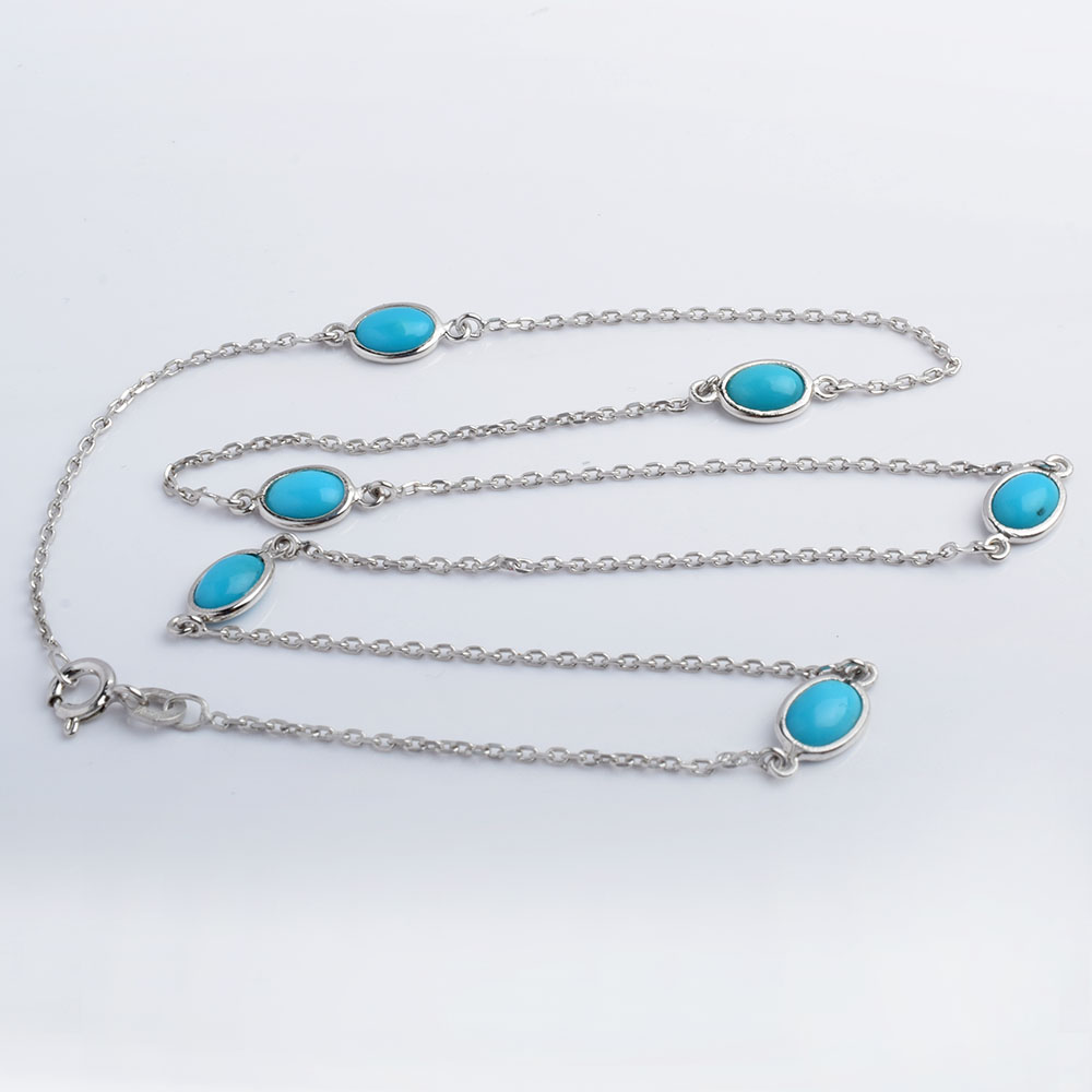 Very Trendy Turquoise Chain Necklace