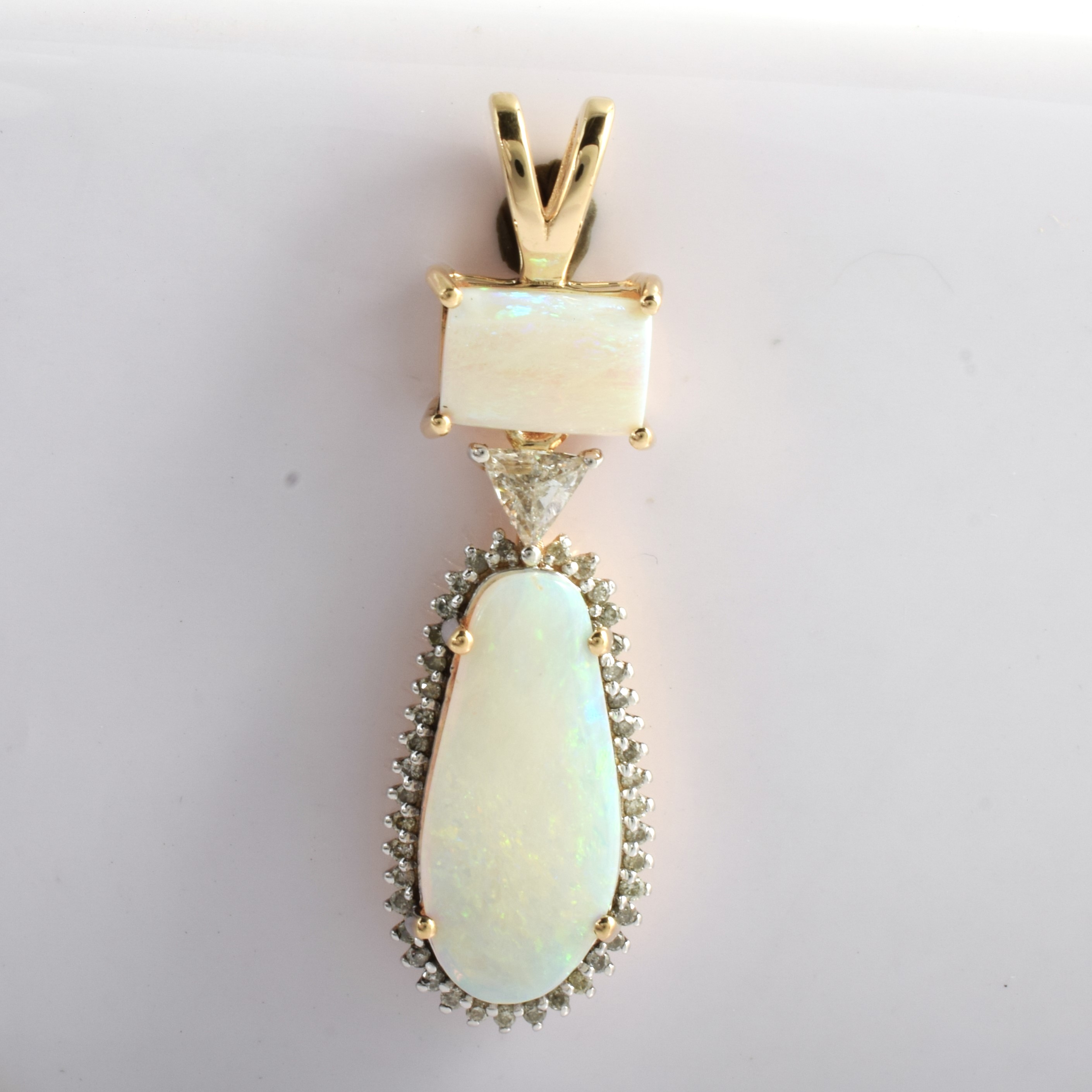 Opal Diamonds 14K Yellow Gold Pendant